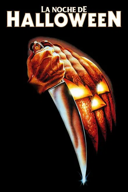 Cartel oficial de Halloween (1978) con Michael Myers, clásico del cine terror slasher.