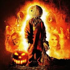 Póster de Trick 'r Treat Truco o Trato con el personaje Sam, película de antología sobre Halloween.